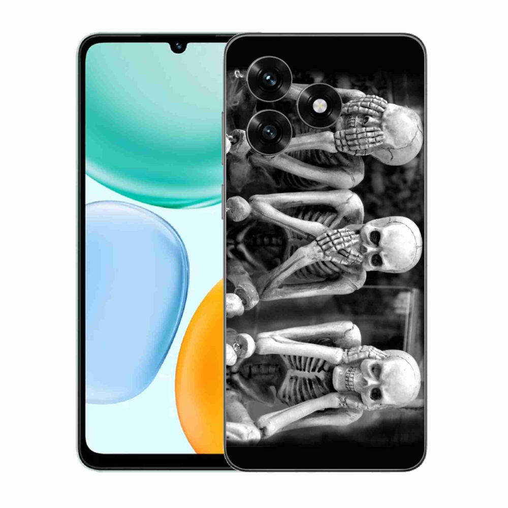 Zselés borítás mmCase a Honor X5c Plus számára - csontvázak