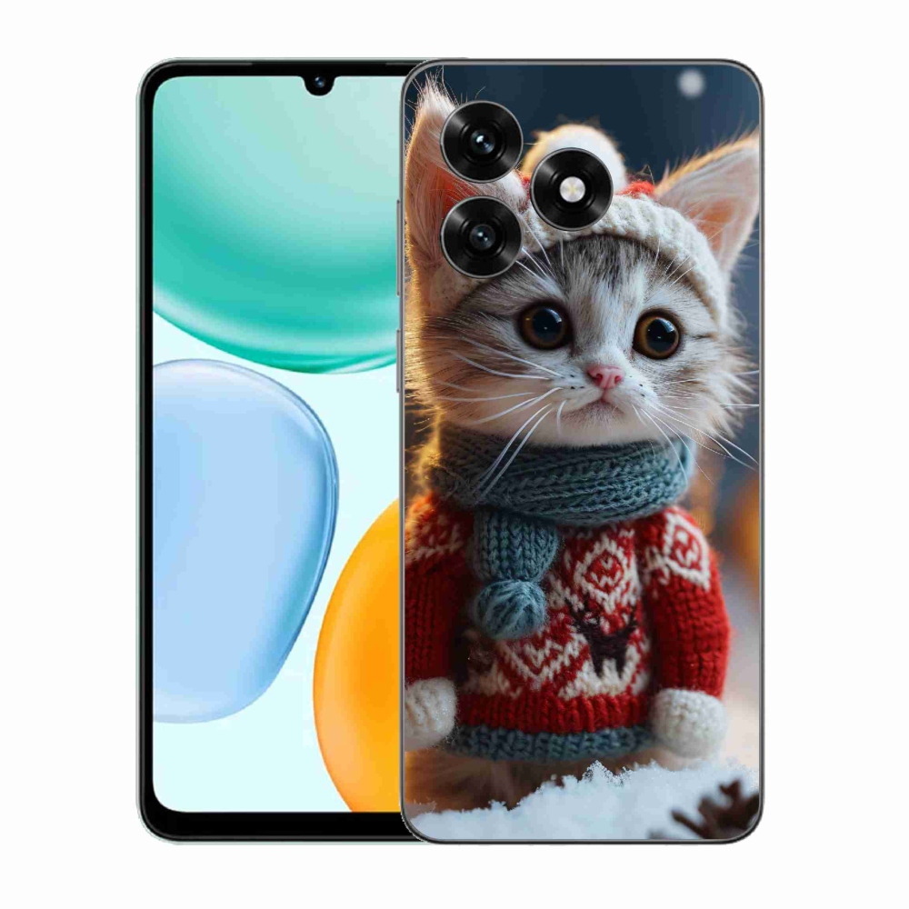 Gél borítás mmCase a Honor X5c Plus számára - cica pulóverben