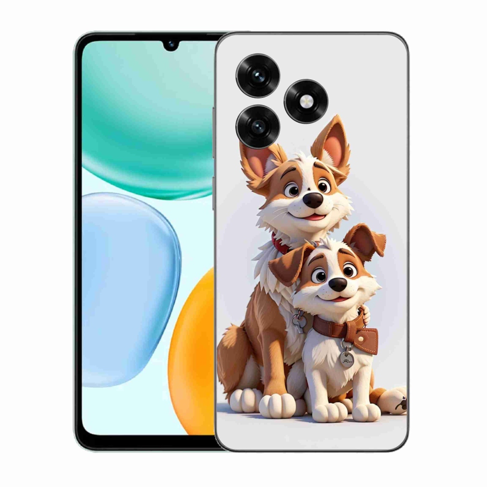 Zselés borítás mmCase a Honor X5c Plus számára - kutyák rajzolása