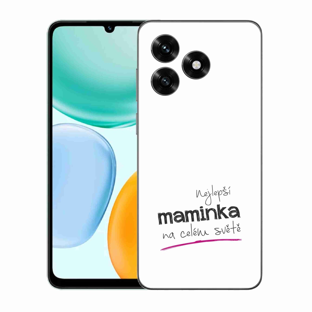 Gél borító mmCase a Honor X5c Plus számára - legjobb anya 4 fehér háttérrel