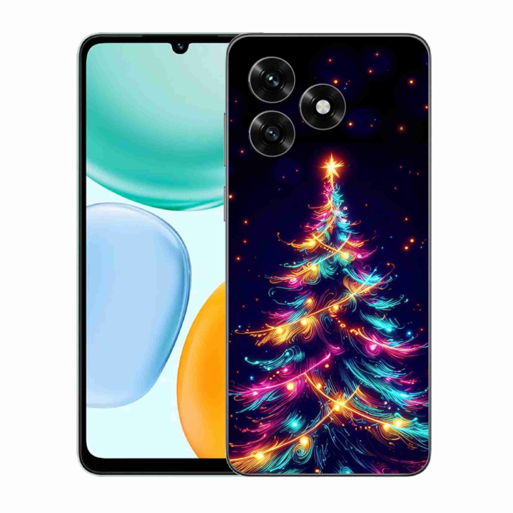 Gél borítás mmCase a Honor X5c Plus számára - neon karácsonyfa