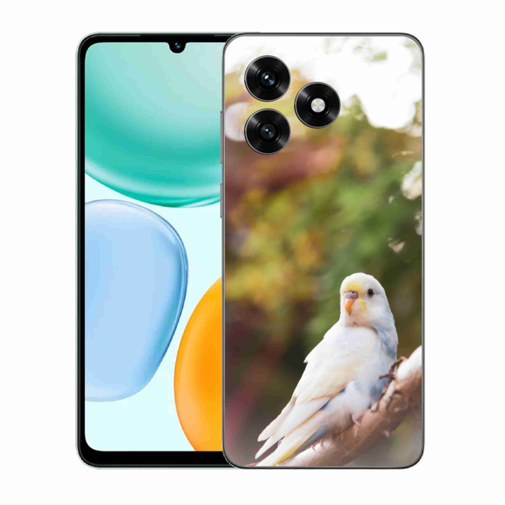 Zselés borítás mmCase a Honor X5c Plus készülékhez - papagáj andulka fehér