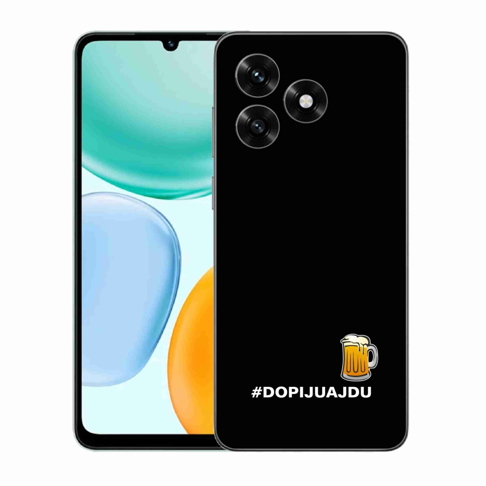 Gél borítás mmCase a Honor X5c Plus számára - sör motívum 1 fekete háttér