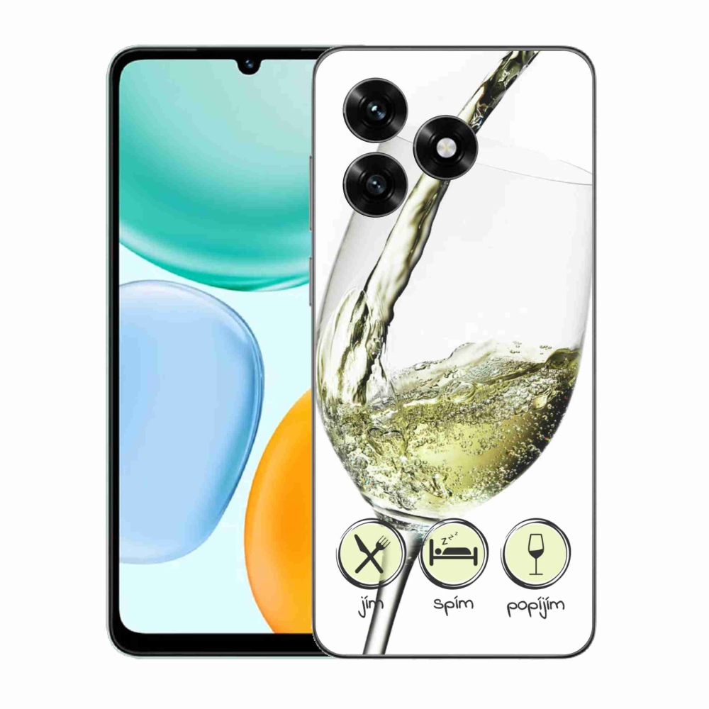 Zselés borítás mmCase a Honor X5c Plus készülékhez - borospohár fehér