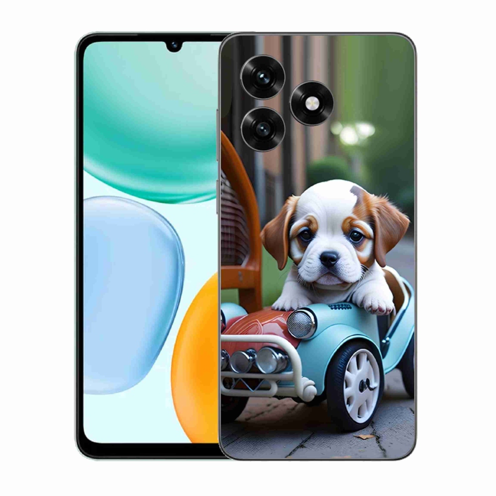 mmCase géltok az Honor X5c Plus-hoz – kiskutya retro autóban
