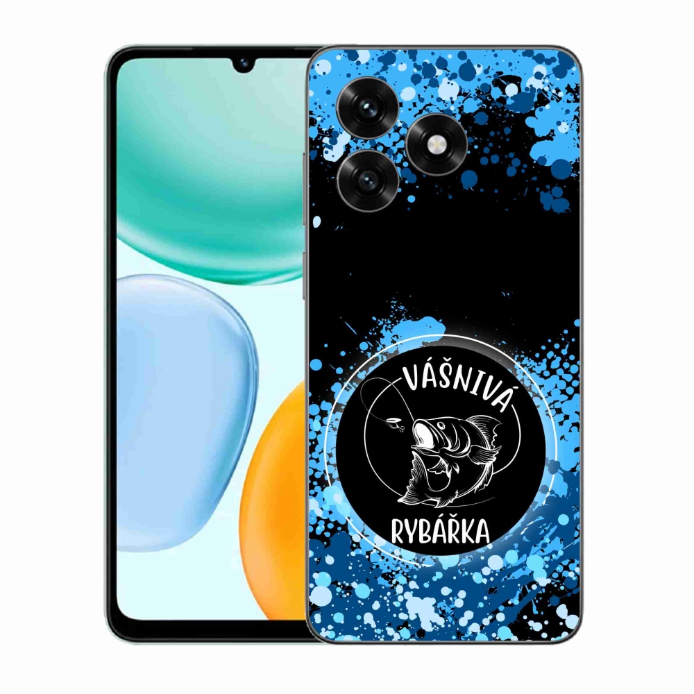 Gél borító mmCase a Honor X5c Plus számára - szenvedélyes halásznő fekete háttérrel