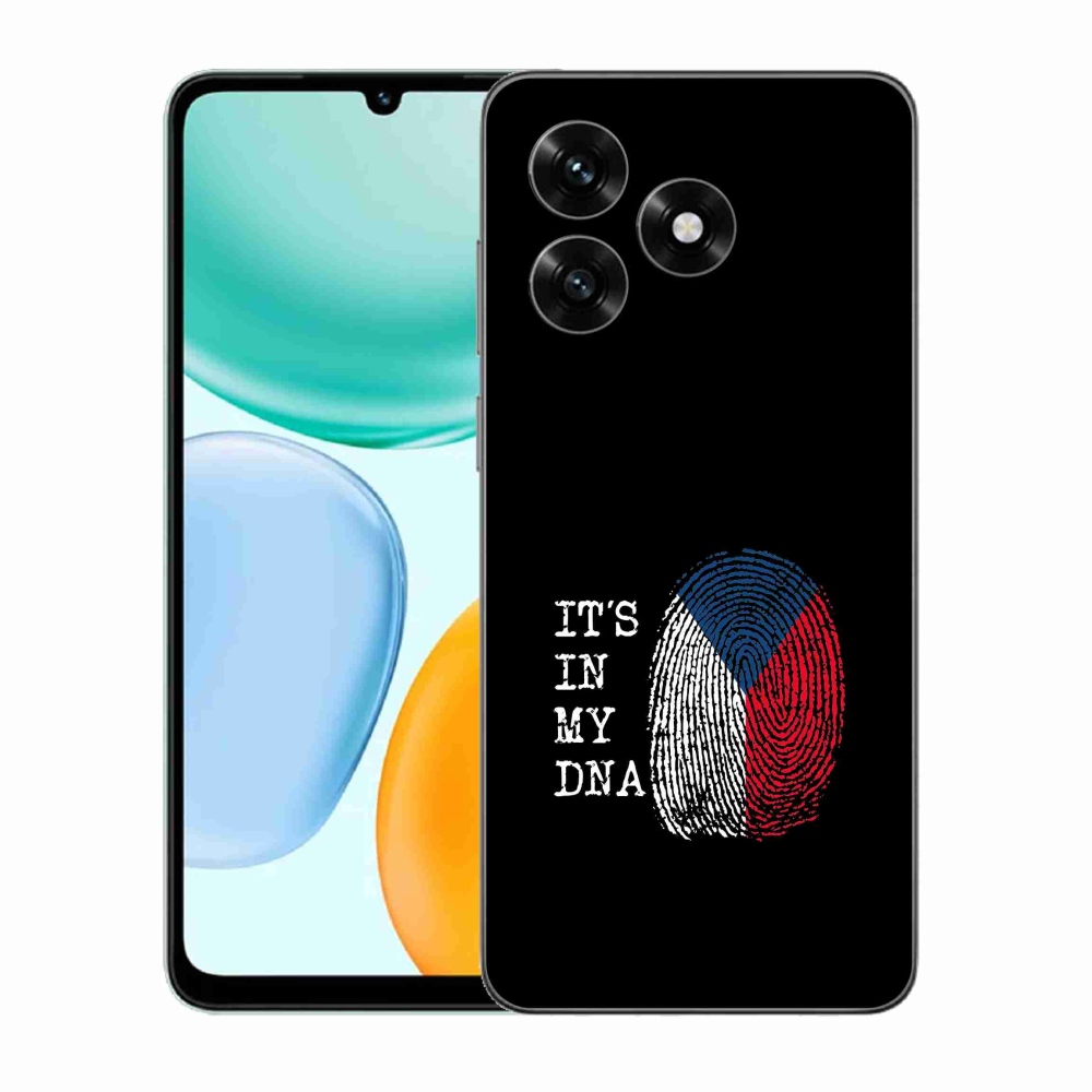 Gél borítás mmCase a Honor X5c Plus számára - zászlós ujjlenyomat fekete háttérrel