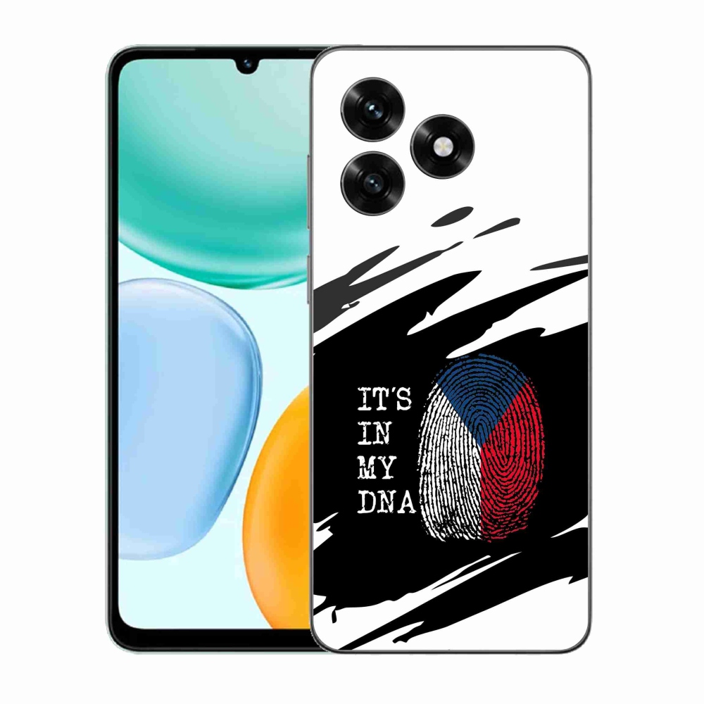 Gél borító mmCase a Honor X5c Plus számára - zászlós ujjlenyomat fekete és fehér háttérrel