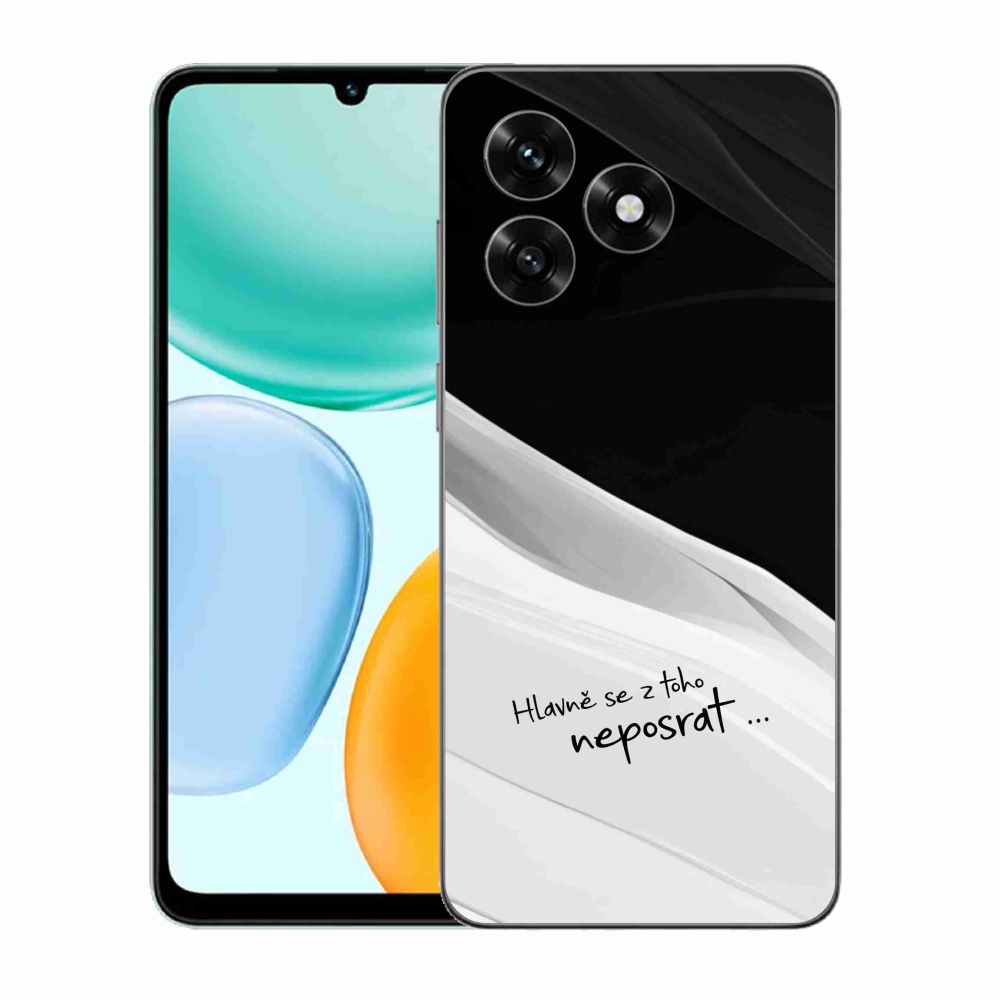 Gél borító mmCase a Honor X5c Plus-hoz - vicces szöveg 13 fehér és fekete háttérrel