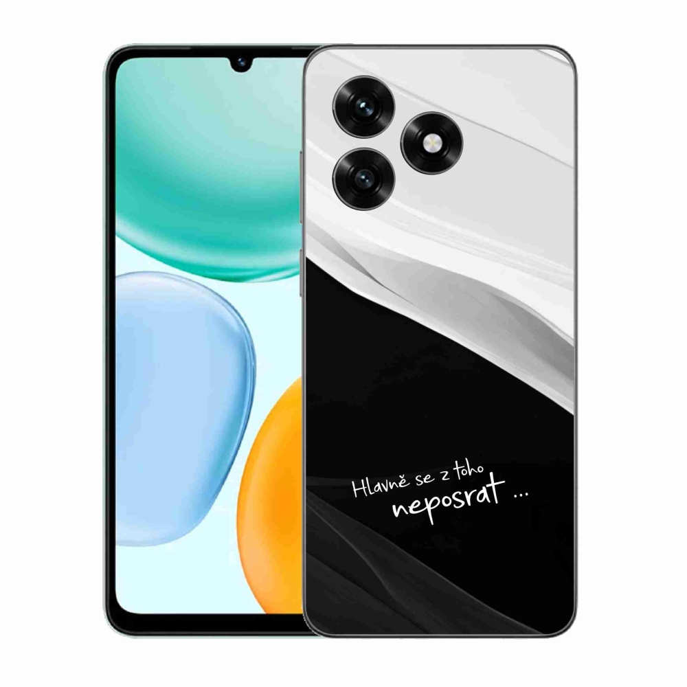 Gél borító mmCase a Honor X5c Plus-hoz - vicces szöveg 13 fekete és fehér háttérrel