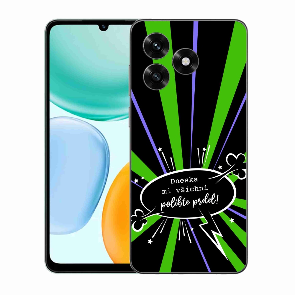 Gél borító mmCase a Honor X5c Plus számára - vicces szöveg 15 fekete háttérrel