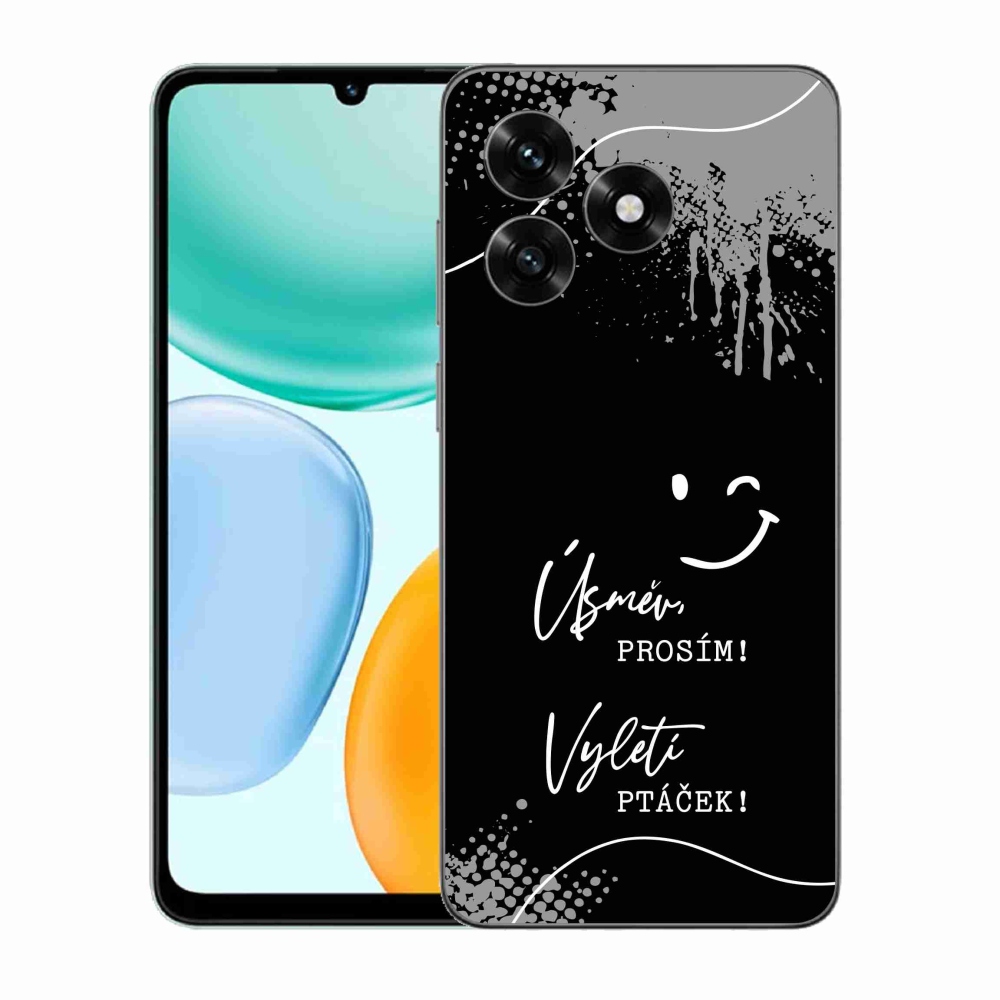 Gél borító mmCase a Honor X5c Plus-hoz - vicces szöveg 4 fekete háttérrel