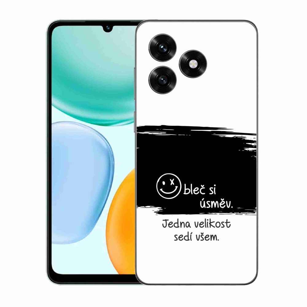 Gél borító mmCase a Honor X5c Plus-hoz - vicces szöveg 8 fekete és fehér háttérrel