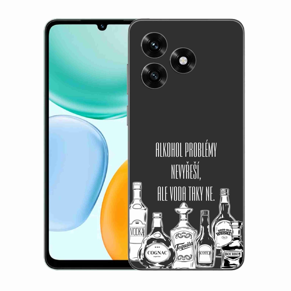 Gél borító mmCase a Honor X5c Plus számára - vicces szöveg fekete háttérrel