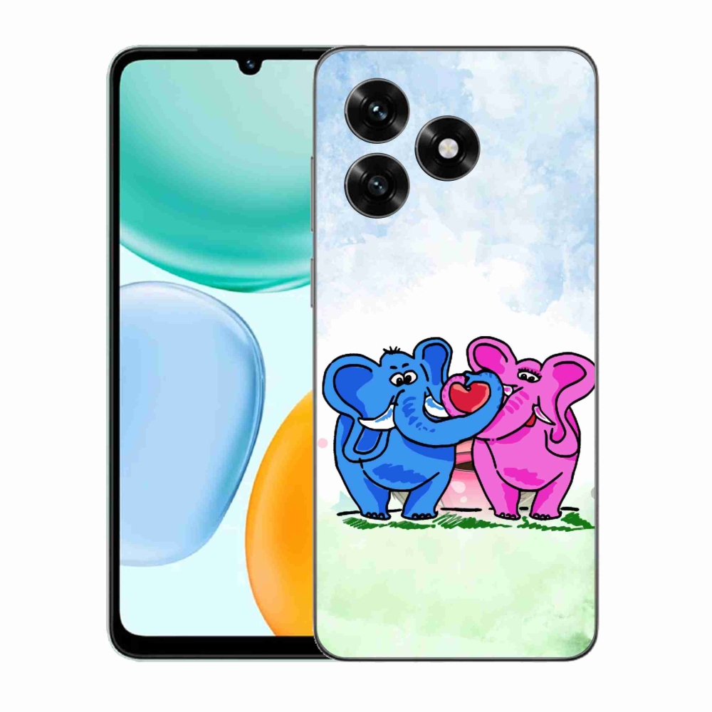 Gél borítás mmCase a Honor X5c Plus számára - szerelmes elefántok
