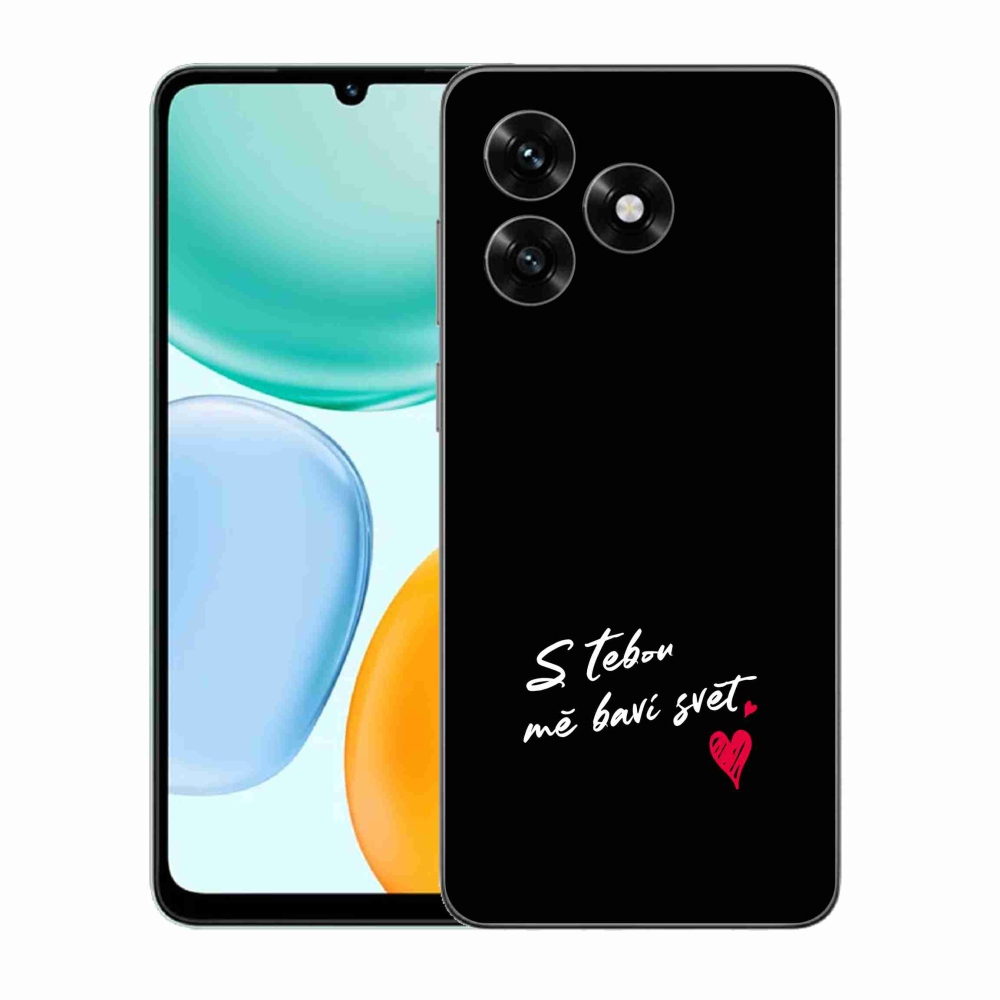 Gél borító mmCase a Honor X5c Plus készülékhez - szerelmes szöveg 1 fekete háttér