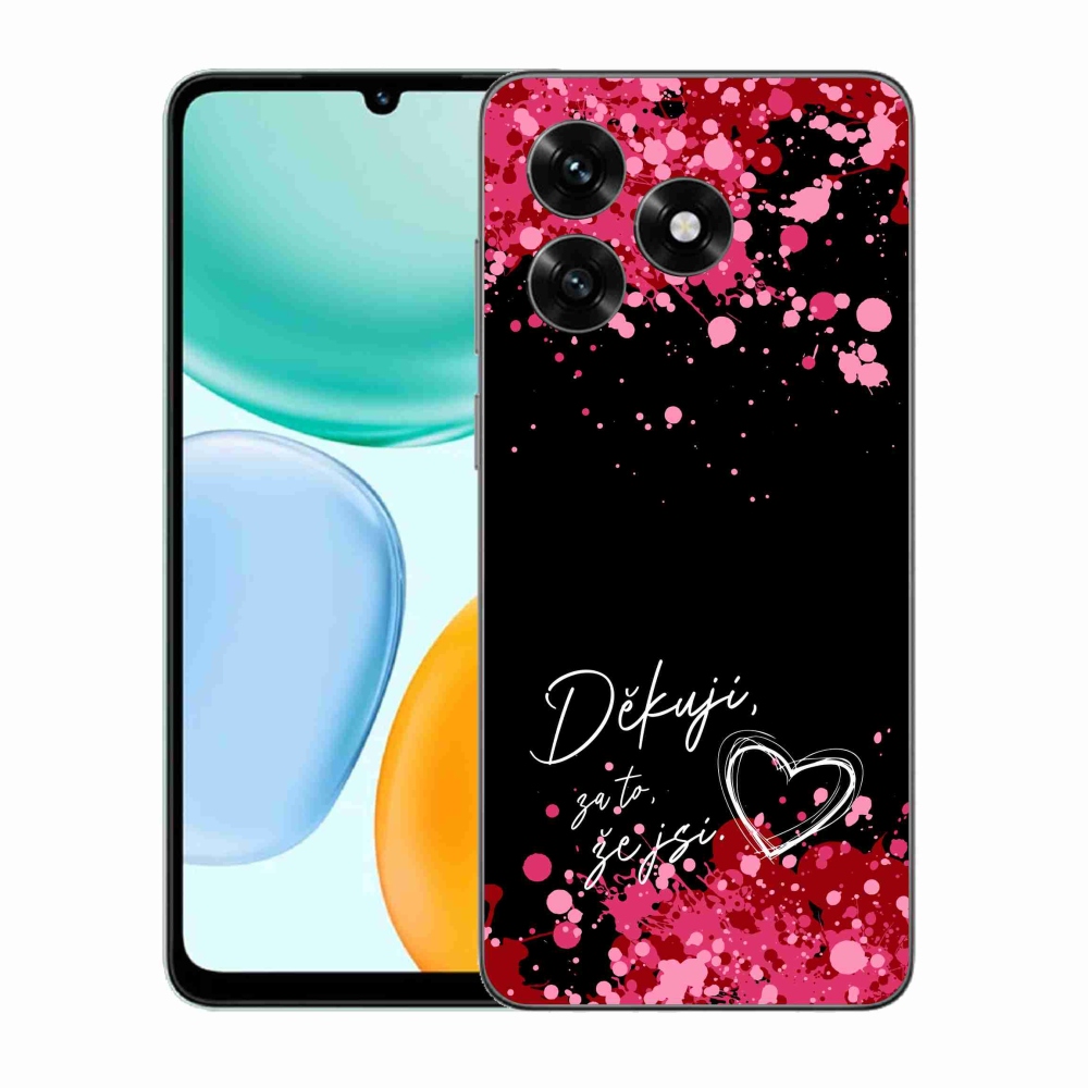 Gél borítás mmCase a Honor X5c Plus készülékhez - text in love 2 fekete háttér