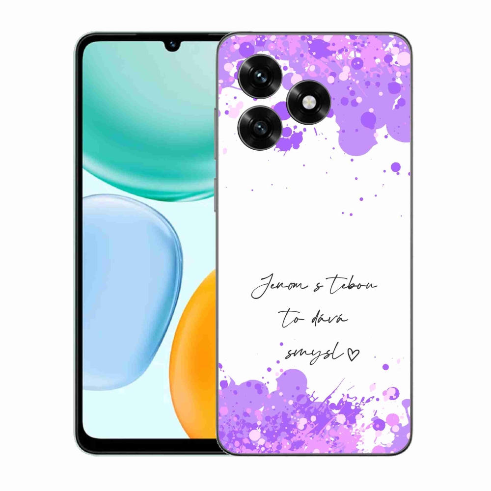 Gél borító mmCase a Honor X5c Plus számára - szerelmes szöveg fehér háttérrel