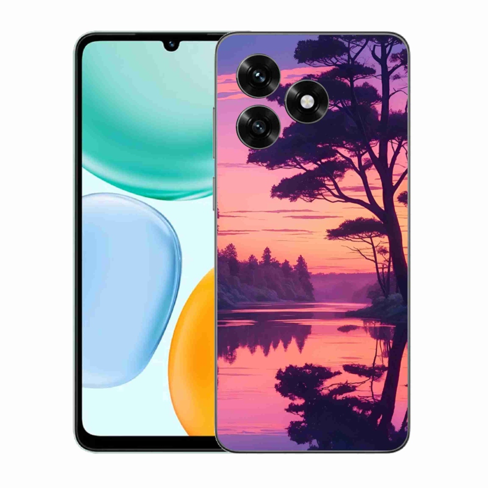 Gél borítás mmCase a Honor X5c Plus számára - naplemente a tó felett