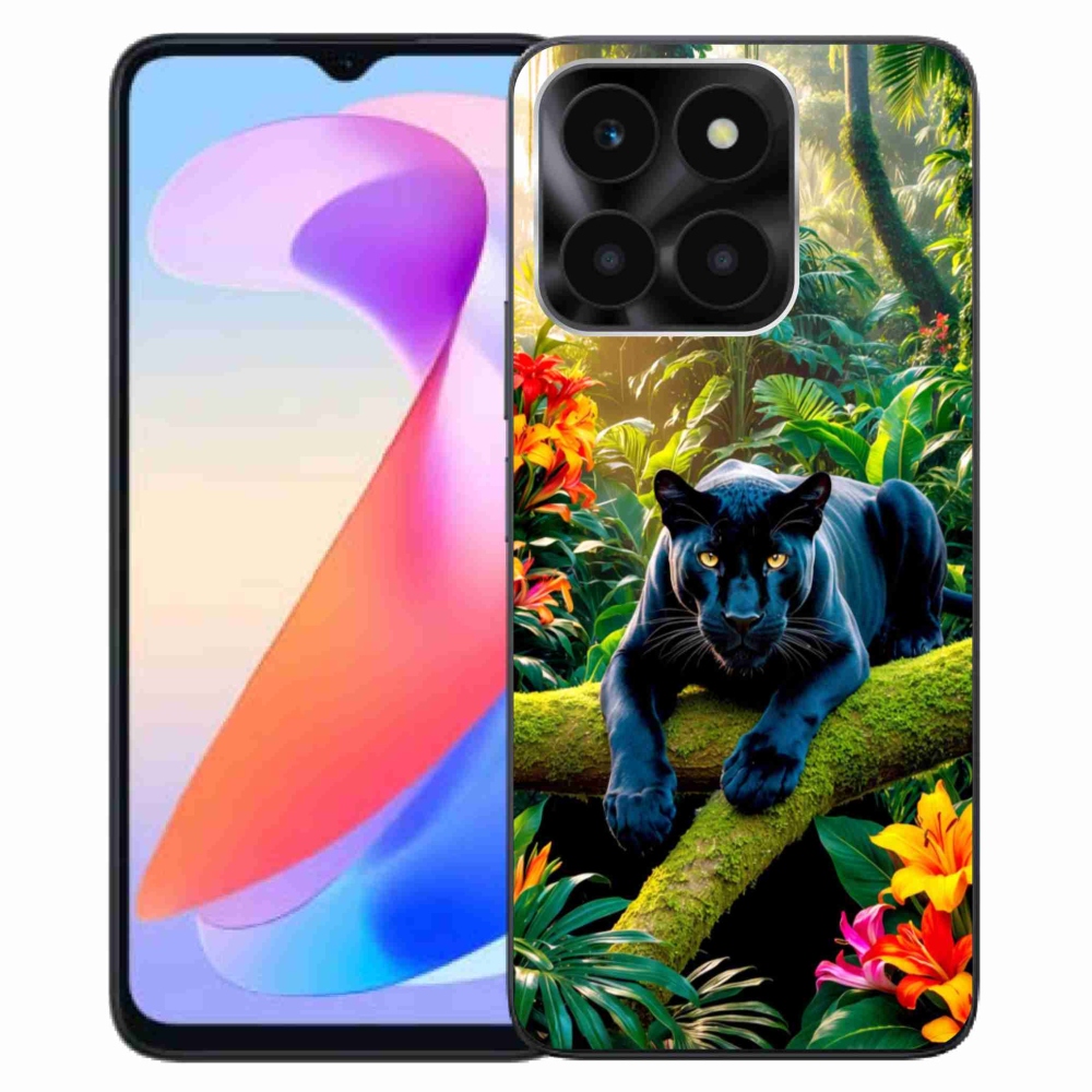 Zselés borítás mmCase a Honor X6a számára - fekete párduc a dzsungelben