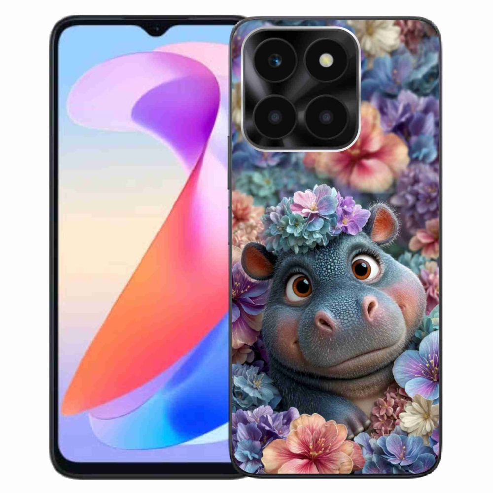 mmCase géltok az Honor X6a-hoz – virágokkal díszített kis víziló