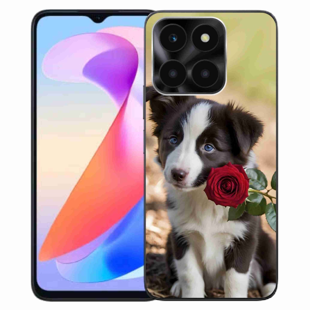 mmCase gél tok az Honor X6a-hoz – aranyos border collie rózsával