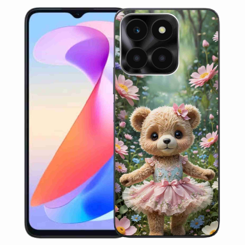 mmCase gél tok az Honor X6a-hoz – aranyos mackó virágok között