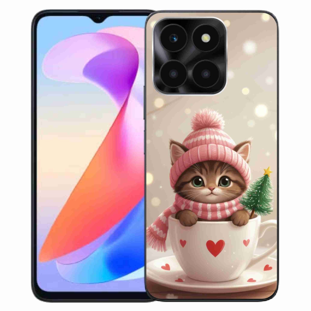 mmCase gél tok az Honor X6a-hoz – karácsonyi cica egy csészében