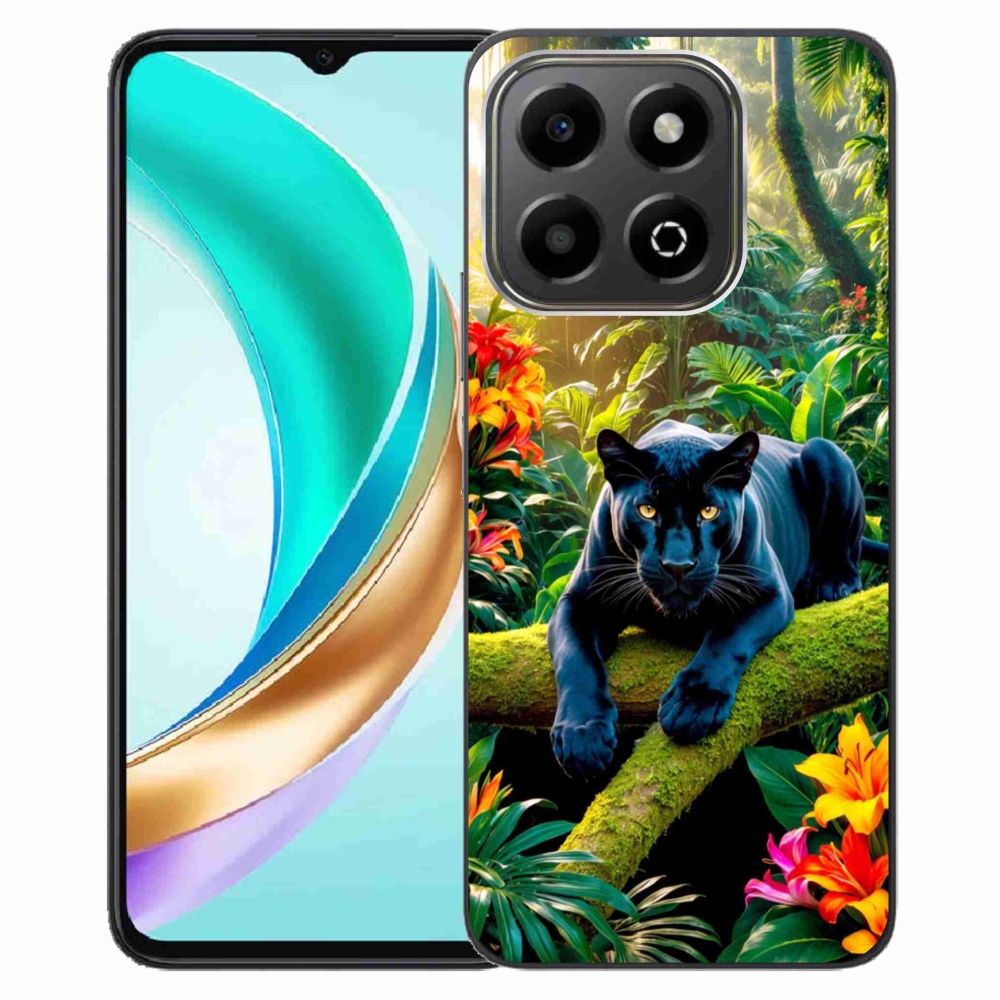 Gél borító mmCase a Honor X6b számára - fekete párduc a dzsungelben