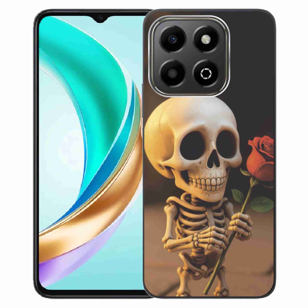 Gél borítás mmCase a Honor X6b számára - csontváz rózsával