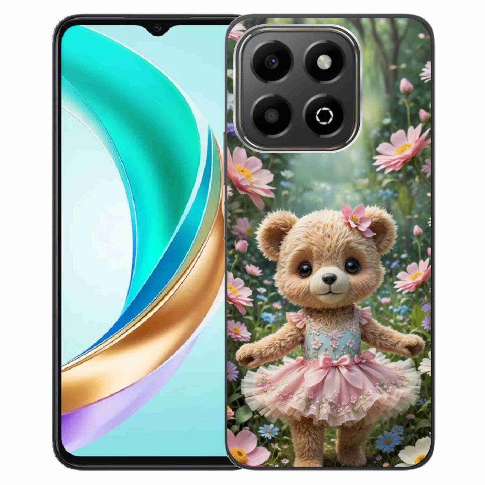 mmCase gél tok az Honor X6b-hez – aranyos mackó virágok között