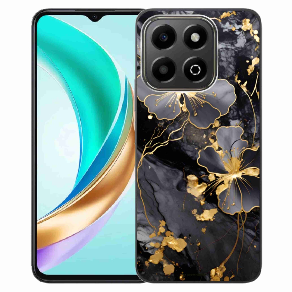 Zselés borítás mmCase a Honor X6b készülékhez - arany virágok