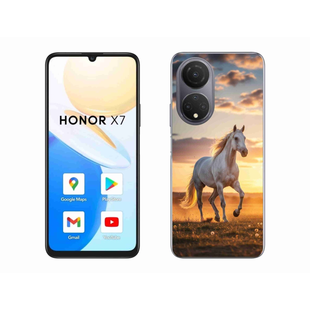 Gél borítás mmCase a Honor X7-hez - futó fehér ló 2