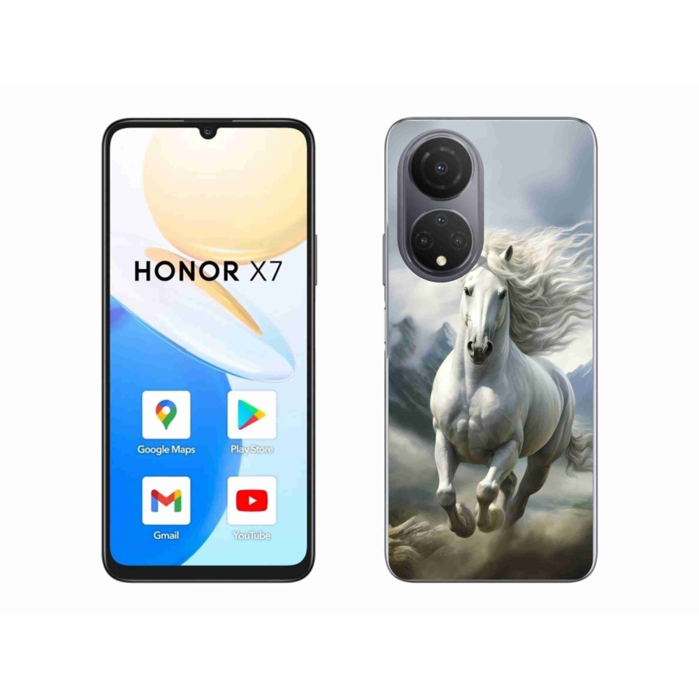 Gél borítás mmCase a Honor X7-hez - futó fehér ló 3