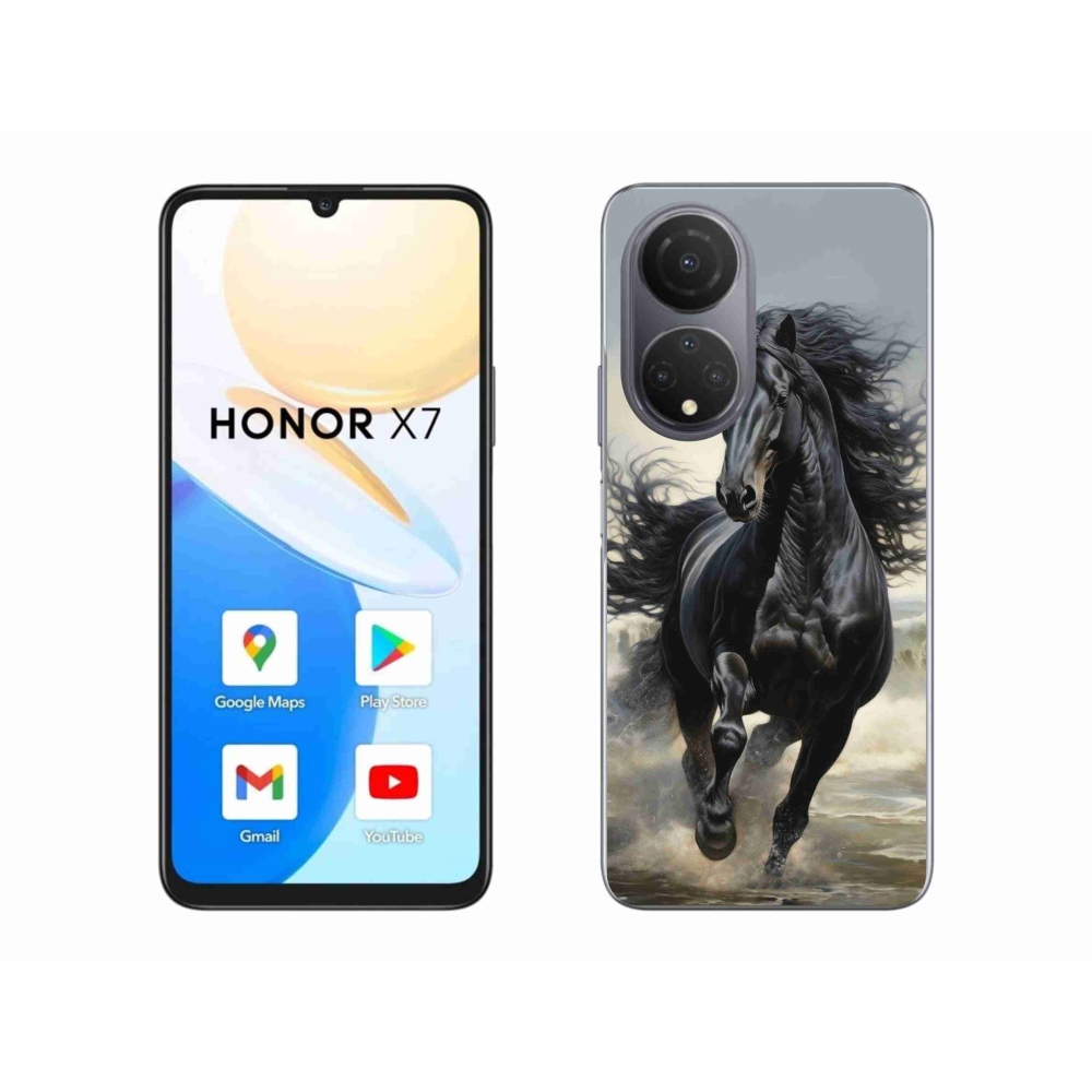 Zselés borítás mmCase a Honor X7-hez - futó fekete ló