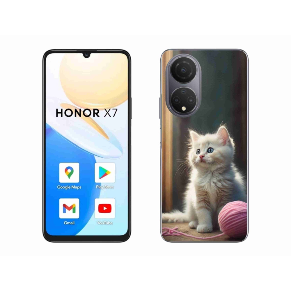 Gél borítás mmCase a Honor X7 készülékhez - fehér cica 2