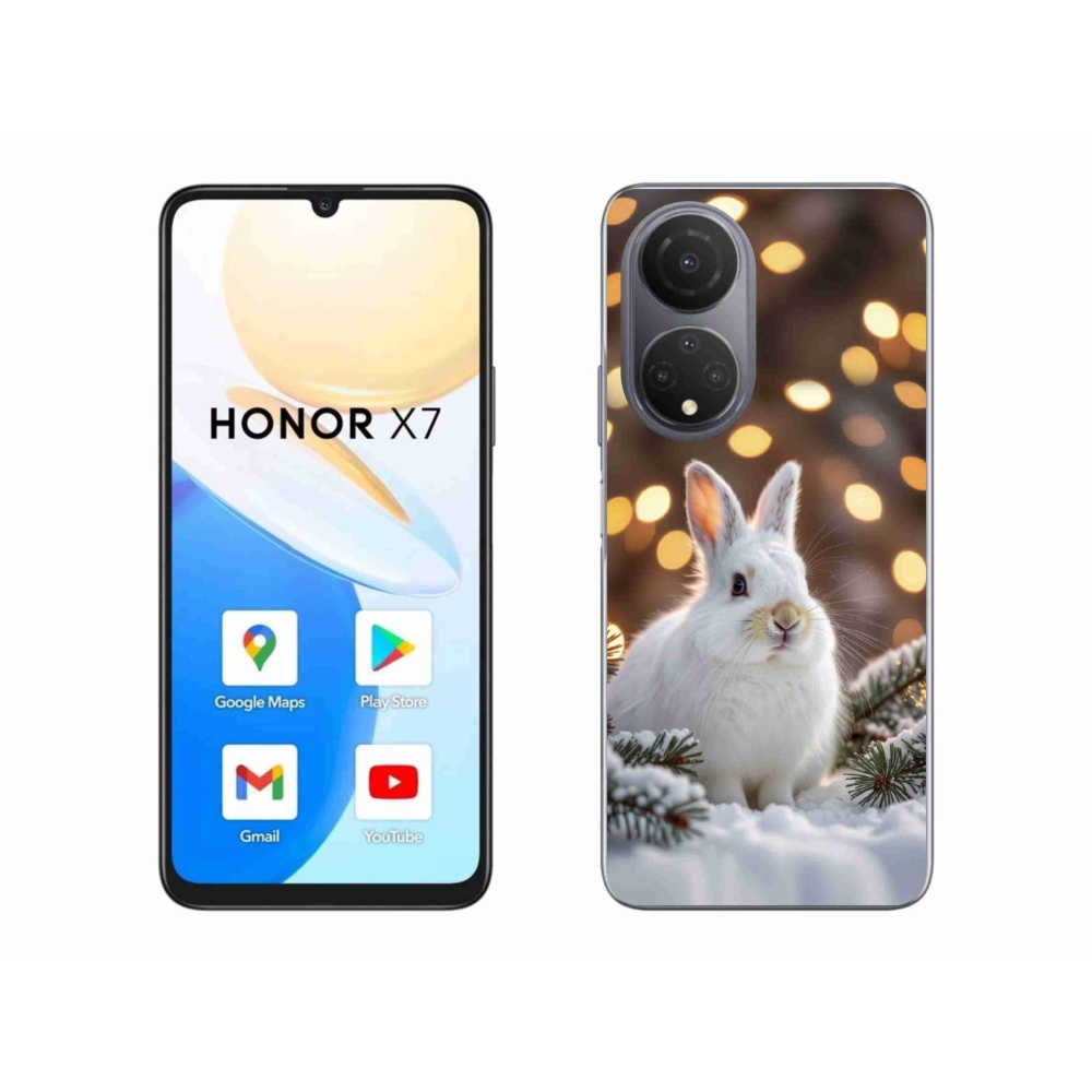 Zselés borítás mmCase Honor X7 - fehér nyúlhoz