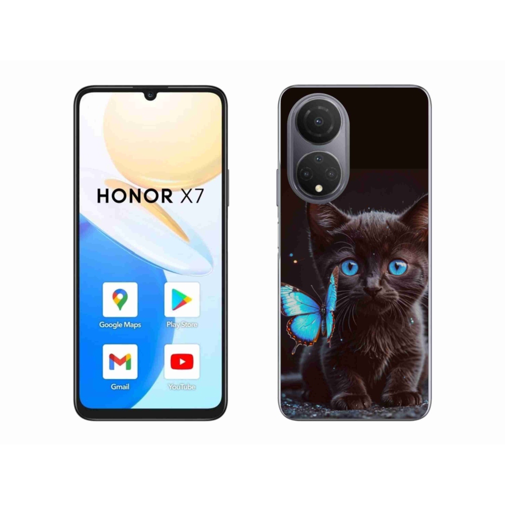 Gél borítás mmCase a Honor X7-hez - fekete cica 3