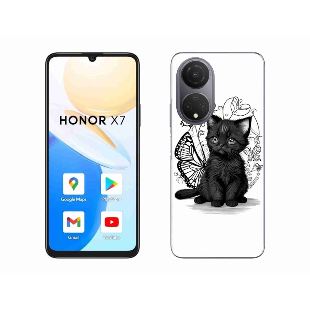 Gél borítás mmCase a Honor X7-hez - fekete cica