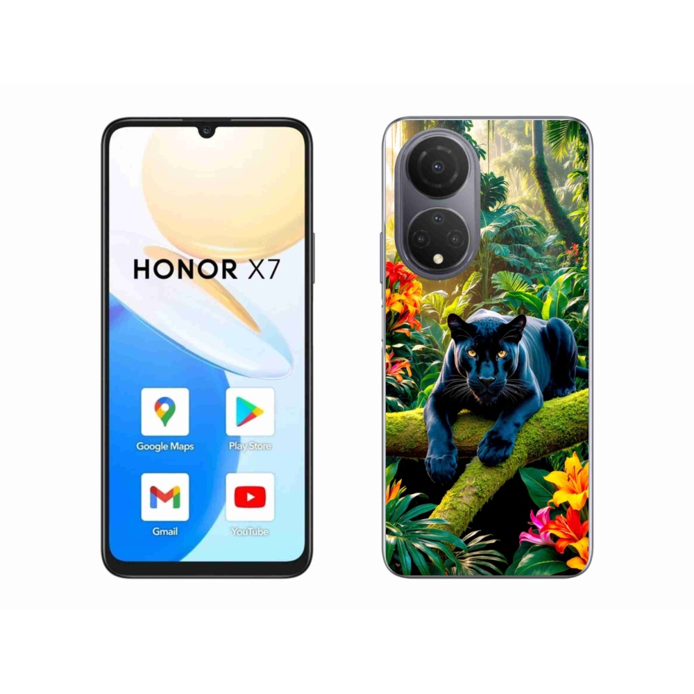 Gél borítás mmCase a Honor X7-hez - fekete párduc a dzsungelben
