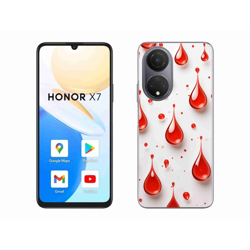 Zselés borítás mmCase a Honor X7-hez - piros cseppek