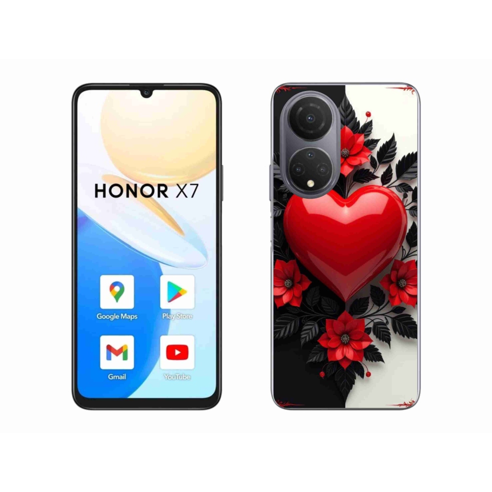 Zselés borítás mmCase a Honor X7-hez - piros szív