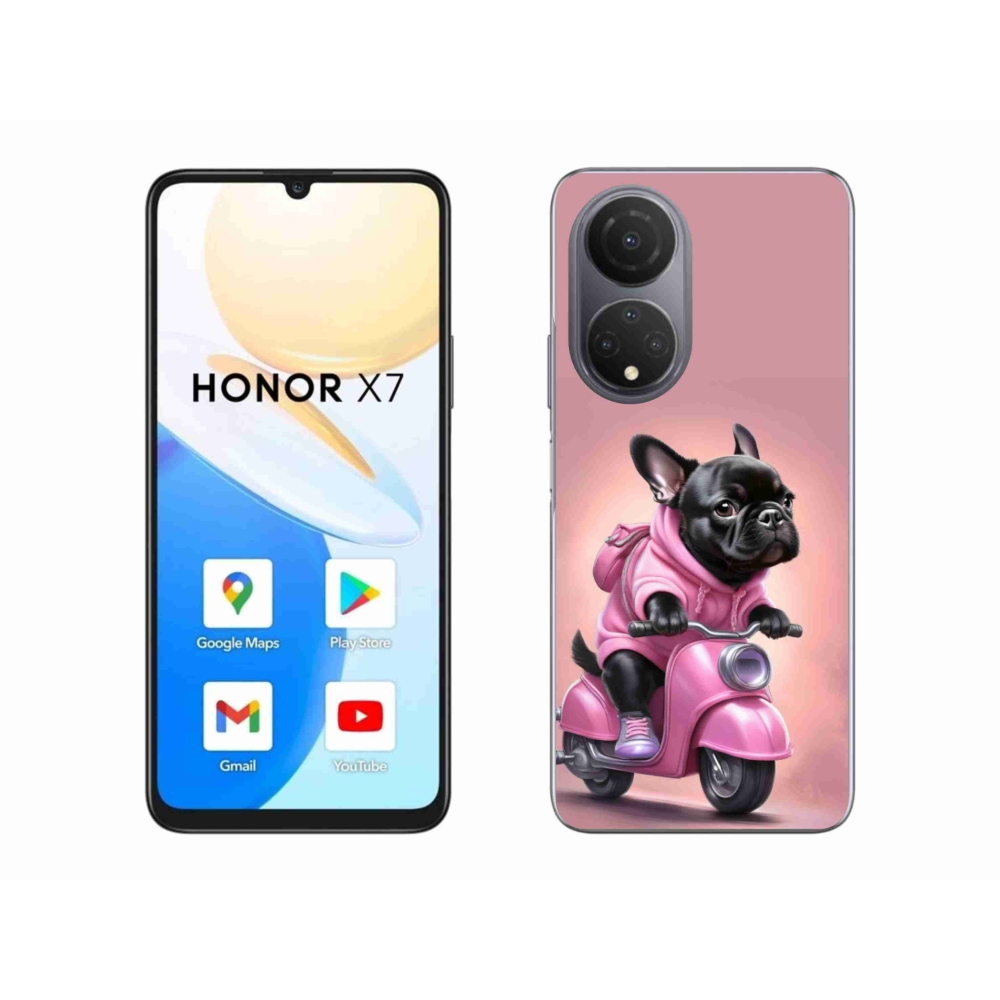 Gél borítás mmCase a Honor X7-hez - Francia bulldog egy robogón
