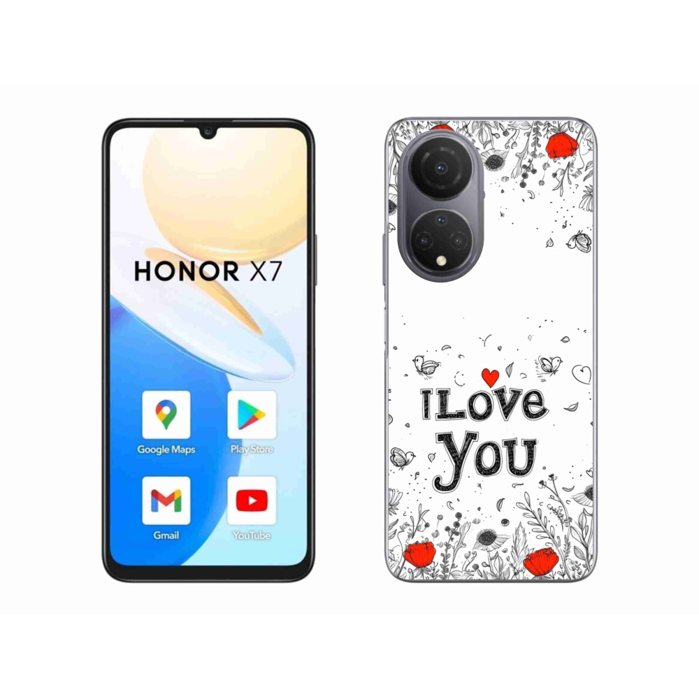 Gél borító mmCase a Honor X7-hez - Szeretlek fehér háttérrel