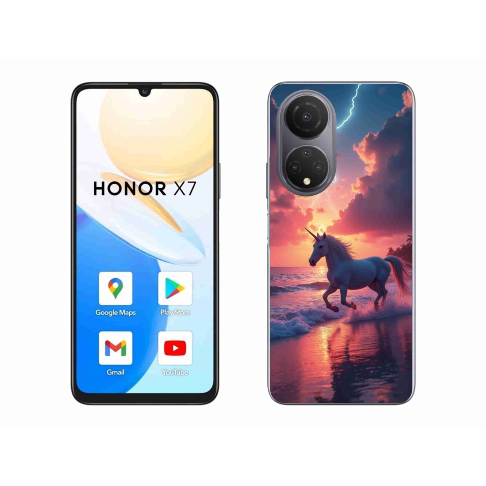 Gél borítás mmCase a Honor X7-hez - egyszarvú a tengerparton