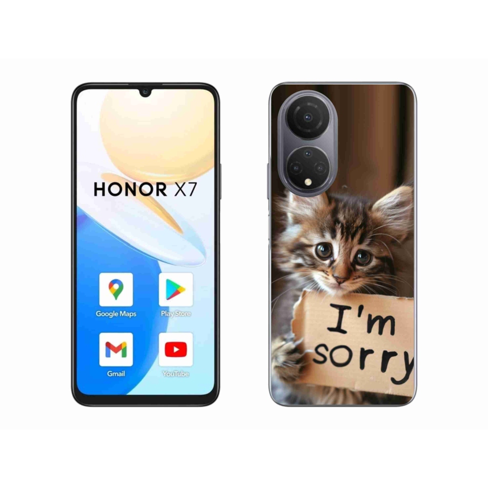 Zselés borítás mmCase a Honor X7-hez - macska bocsánatkérése