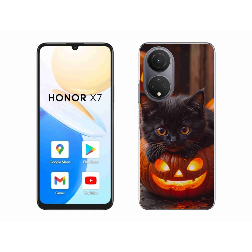 Zselés borítás mmCase a Honor X7-hez - cica és tök
