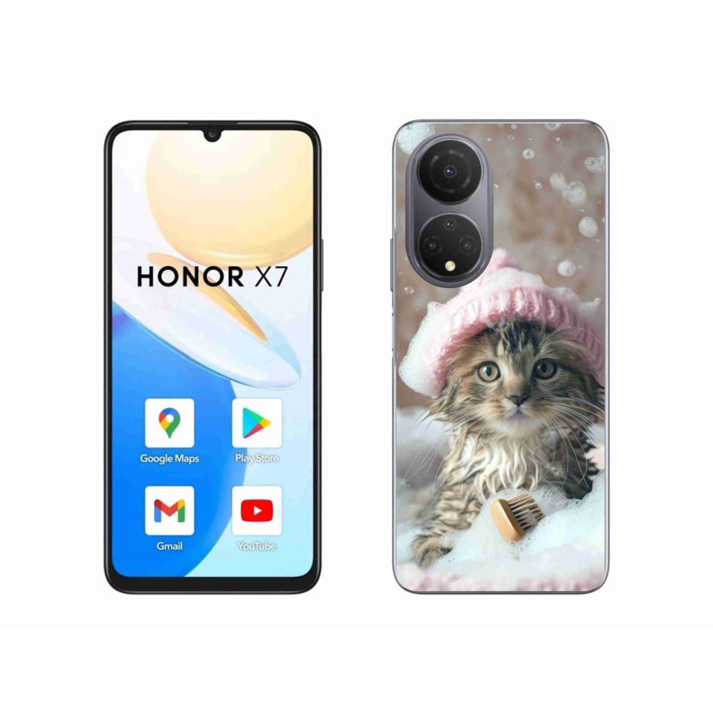 Gél borítás mmCase a Honor X7-hez - cica és fürdő