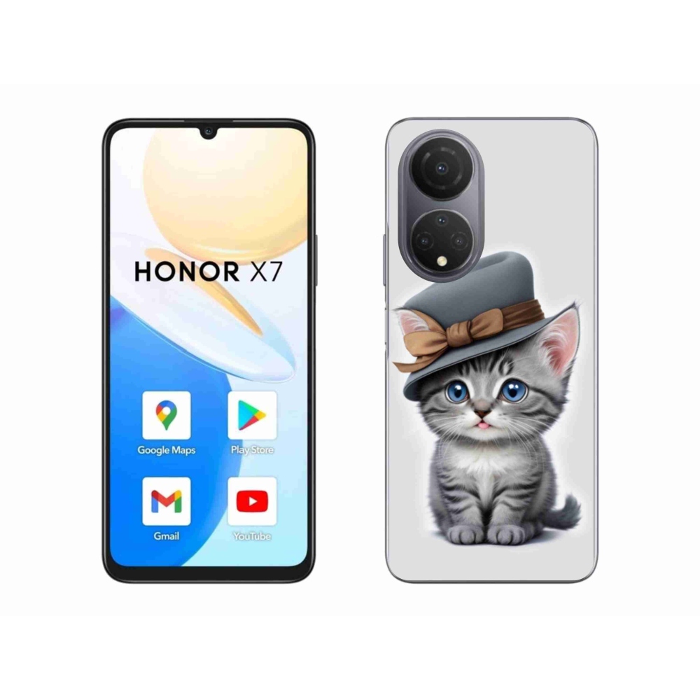Gél borítás mmCase a Honor X7-hez - cica sapkával