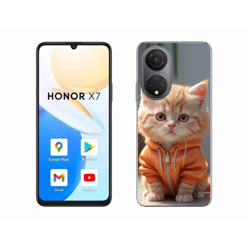 Gél borítás mmCase a Honor X7-hez - cica egy melegítőben